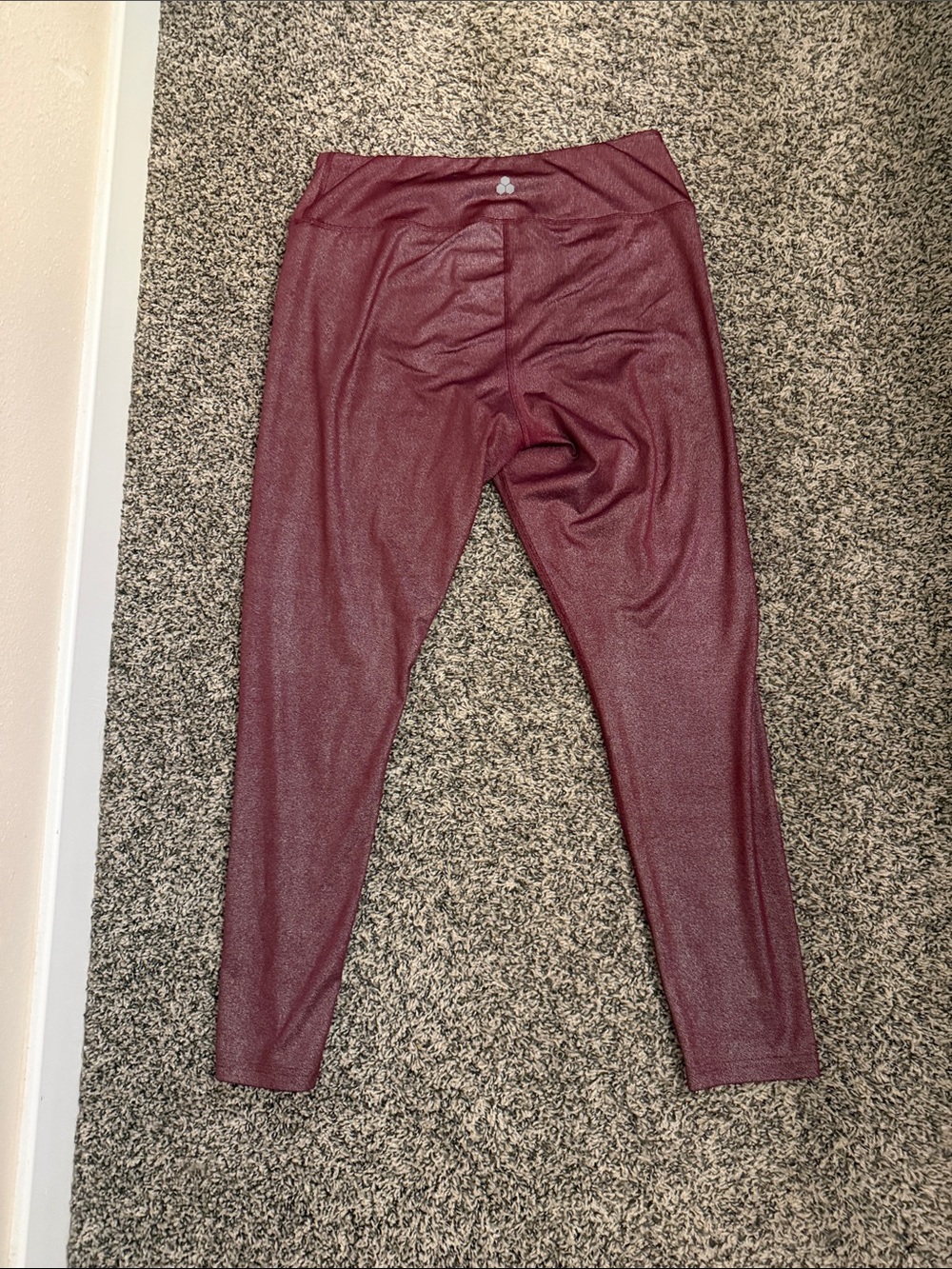 Tek Gear Sparkly Burgandy Leggings XL - Picture 5 of 5